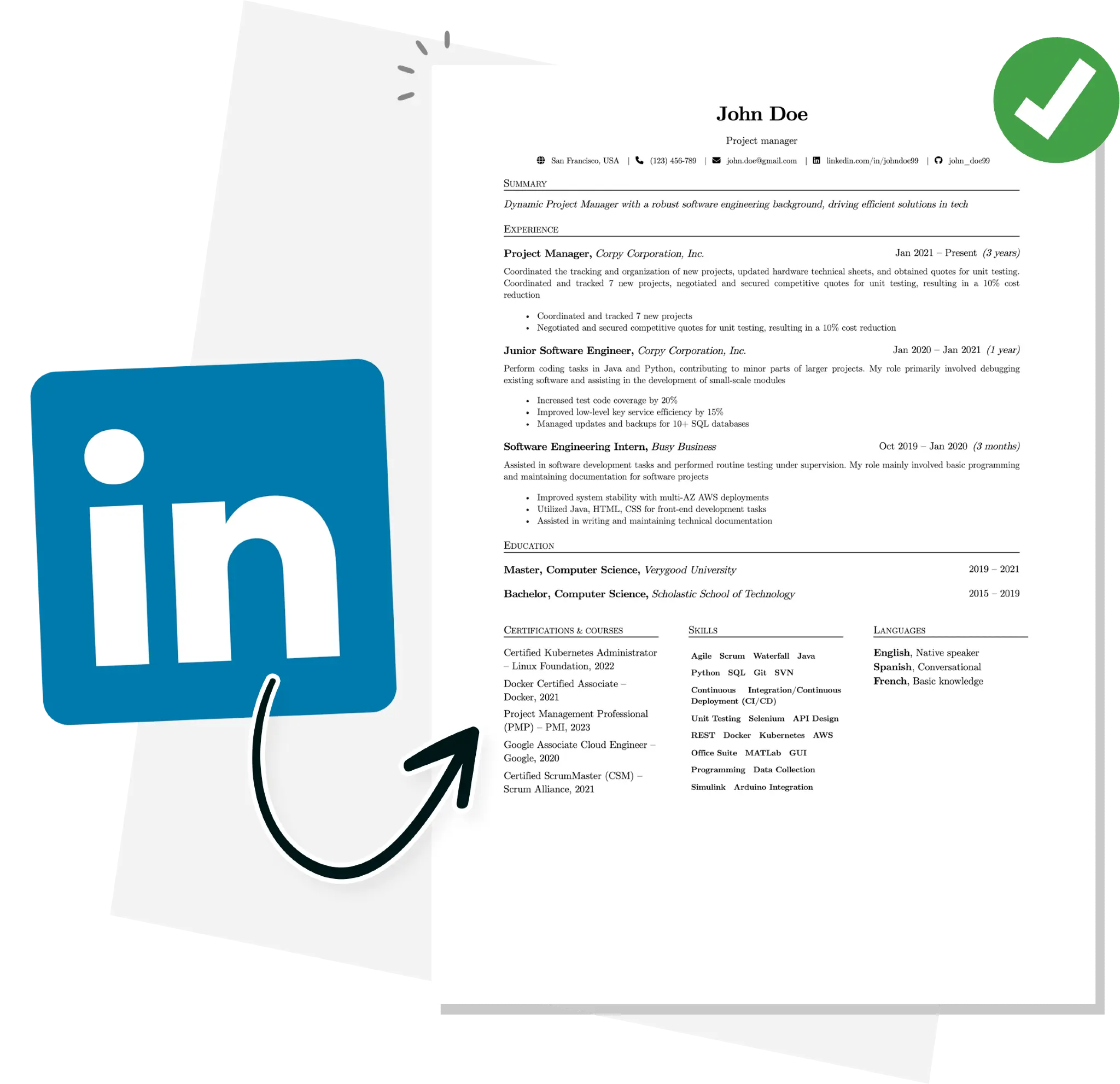 LinkedIn resume builder
